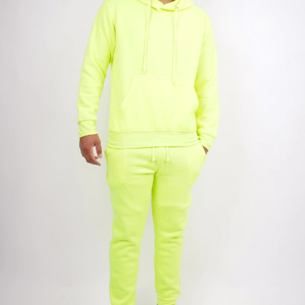 Neon Lime Heavy Blend Fleece SweatSuit